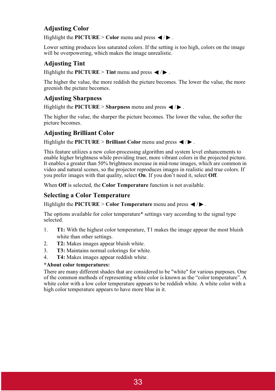 VIEWSONIC DLP PROJECTOR PJD7400 User Manual | Page 38 / 82