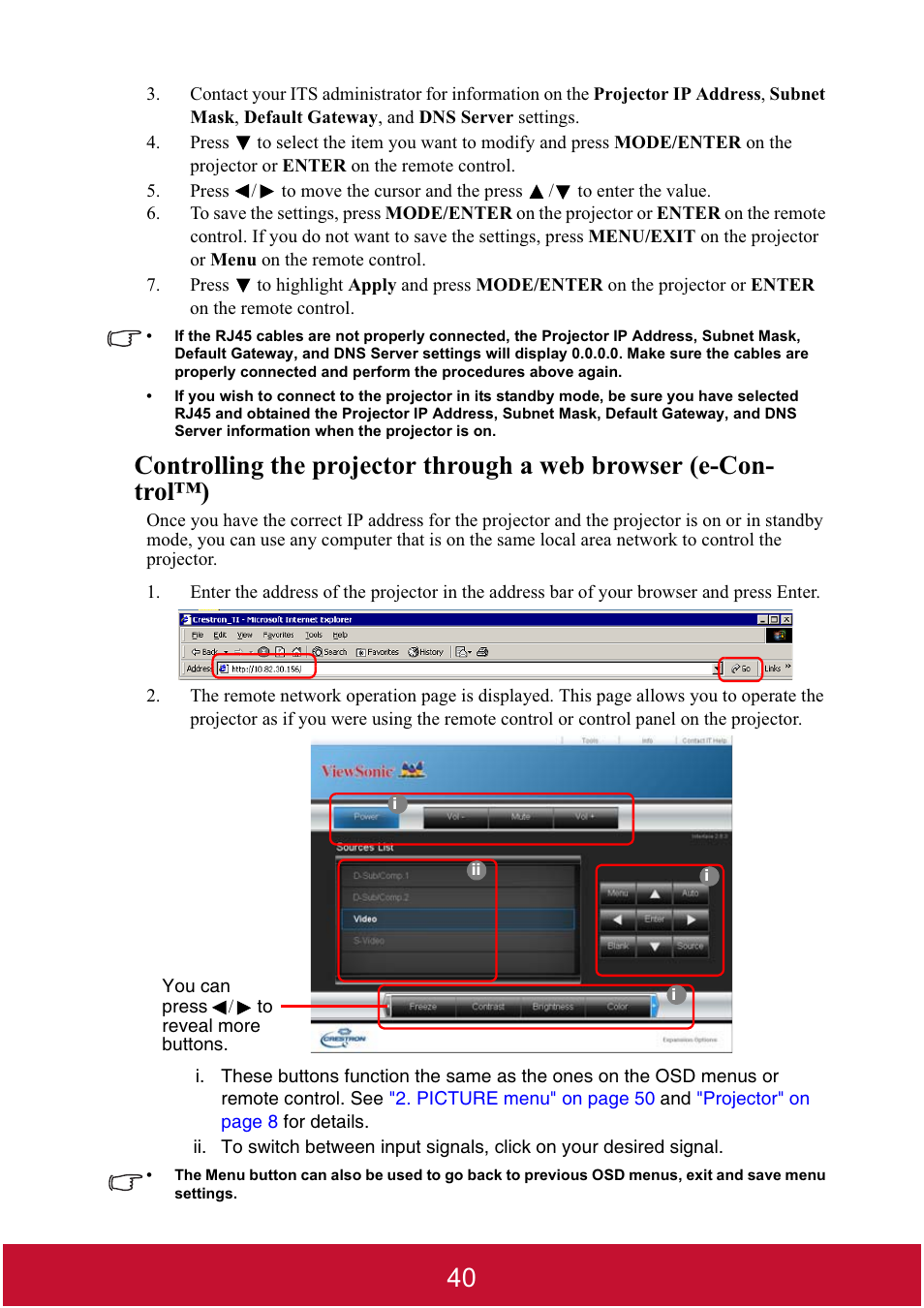 VIEWSONIC DLP PROJECTOR PJD7400 User Manual | Page 45 / 82