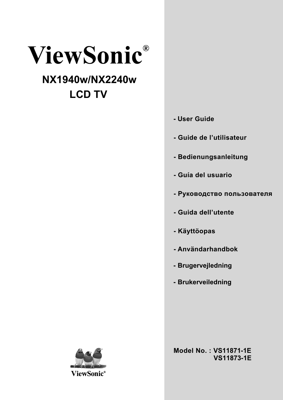 VIEWSONIC NX1940w User Manual | 33 pages