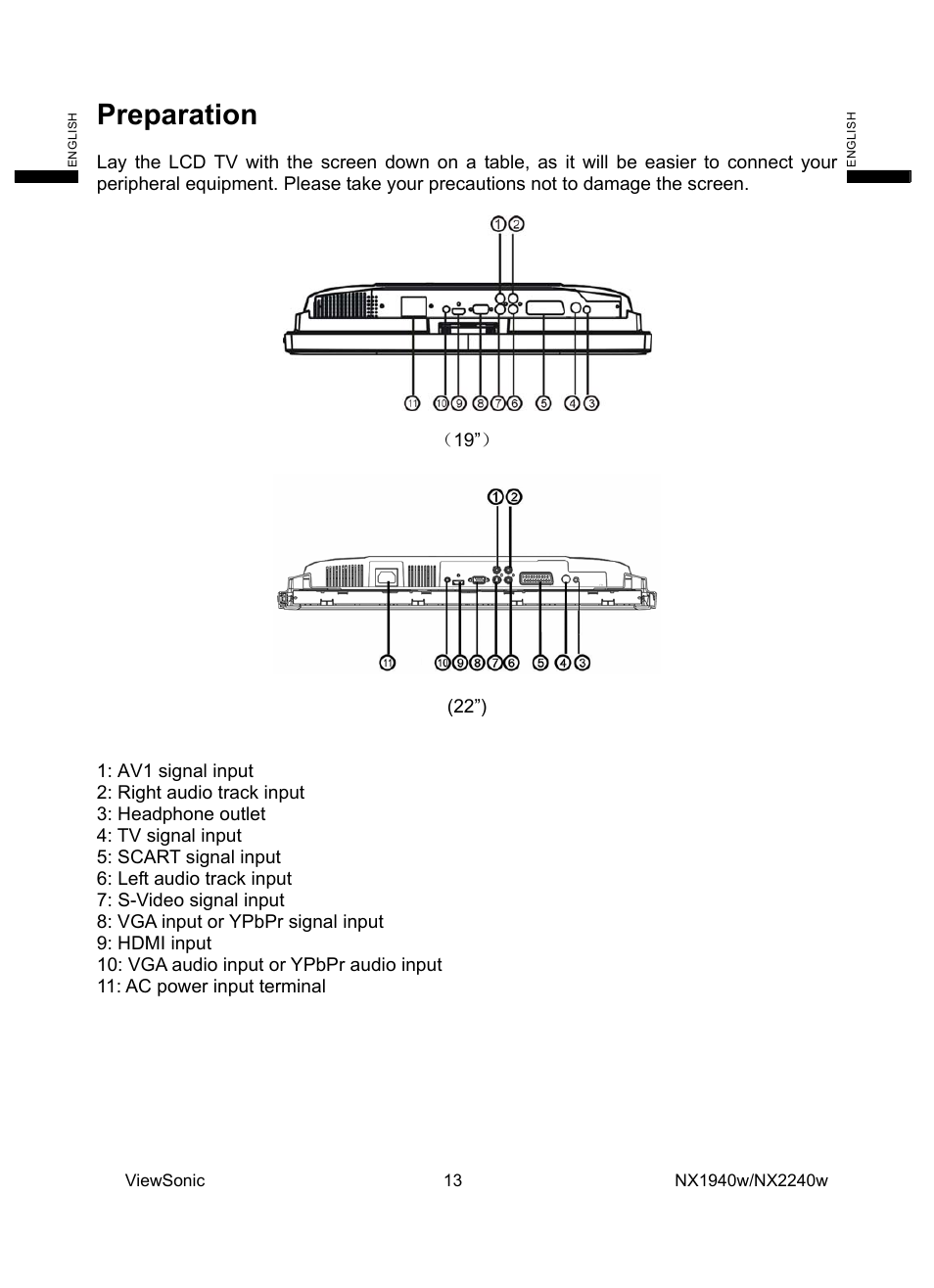 Preparation | VIEWSONIC NX1940w User Manual | Page 15 / 33