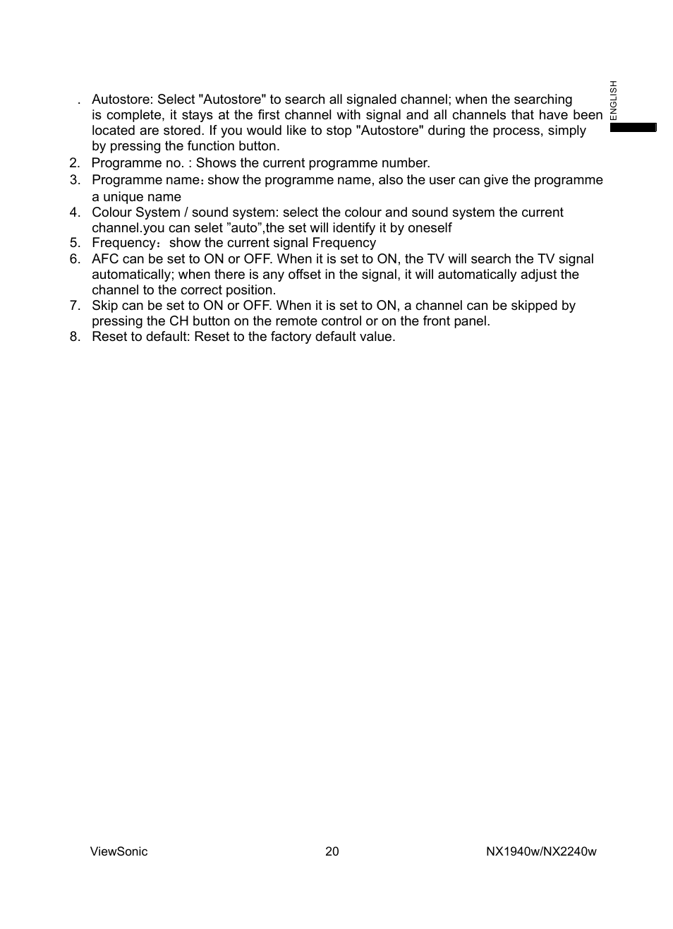 VIEWSONIC NX1940w User Manual | Page 22 / 33