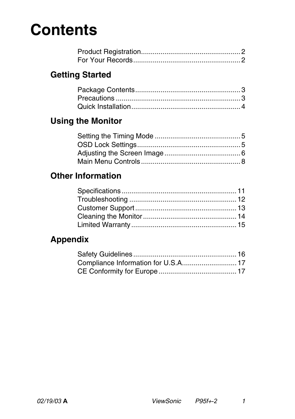 VIEWSONIC P95f+-2 User Manual | Page 2 / 19