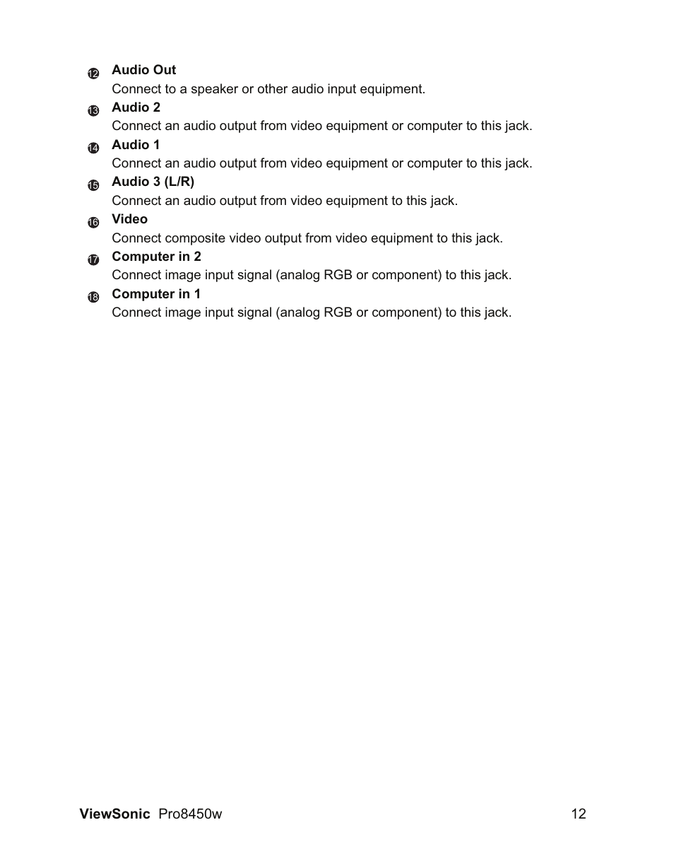 VIEWSONIC PRO8450W VS13646 User Manual | Page 16 / 79