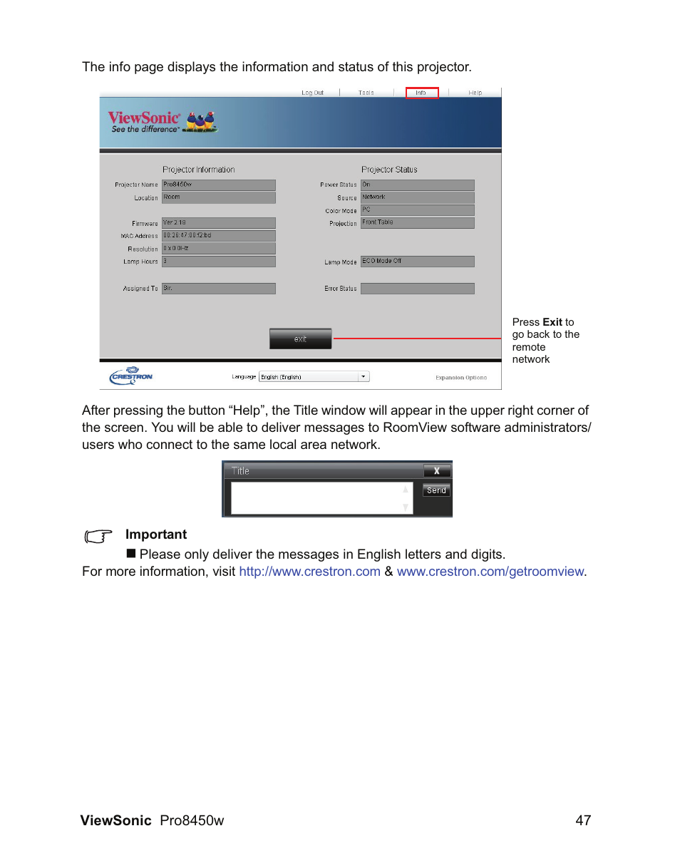 VIEWSONIC PRO8450W VS13646 User Manual | Page 51 / 79