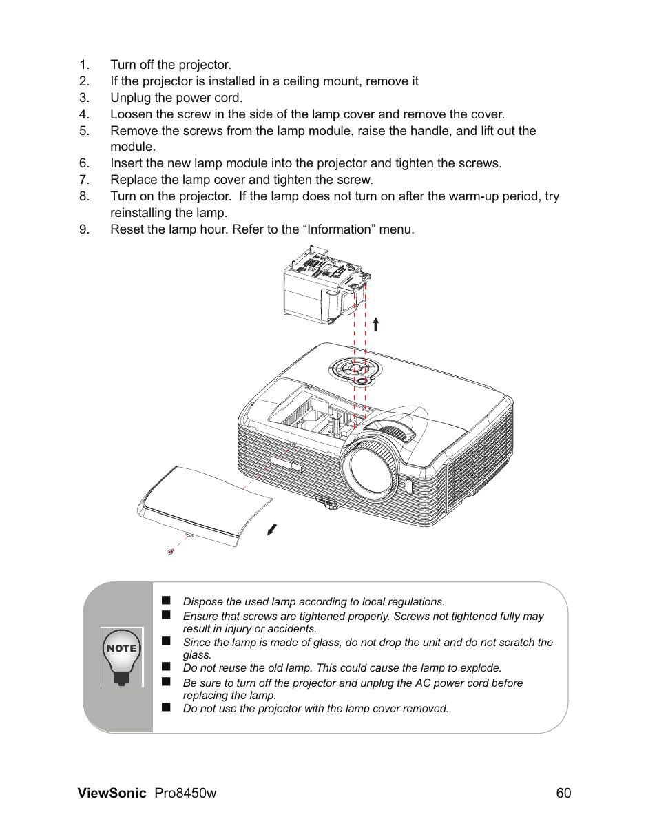 VIEWSONIC PRO8450W VS13646 User Manual | Page 64 / 79