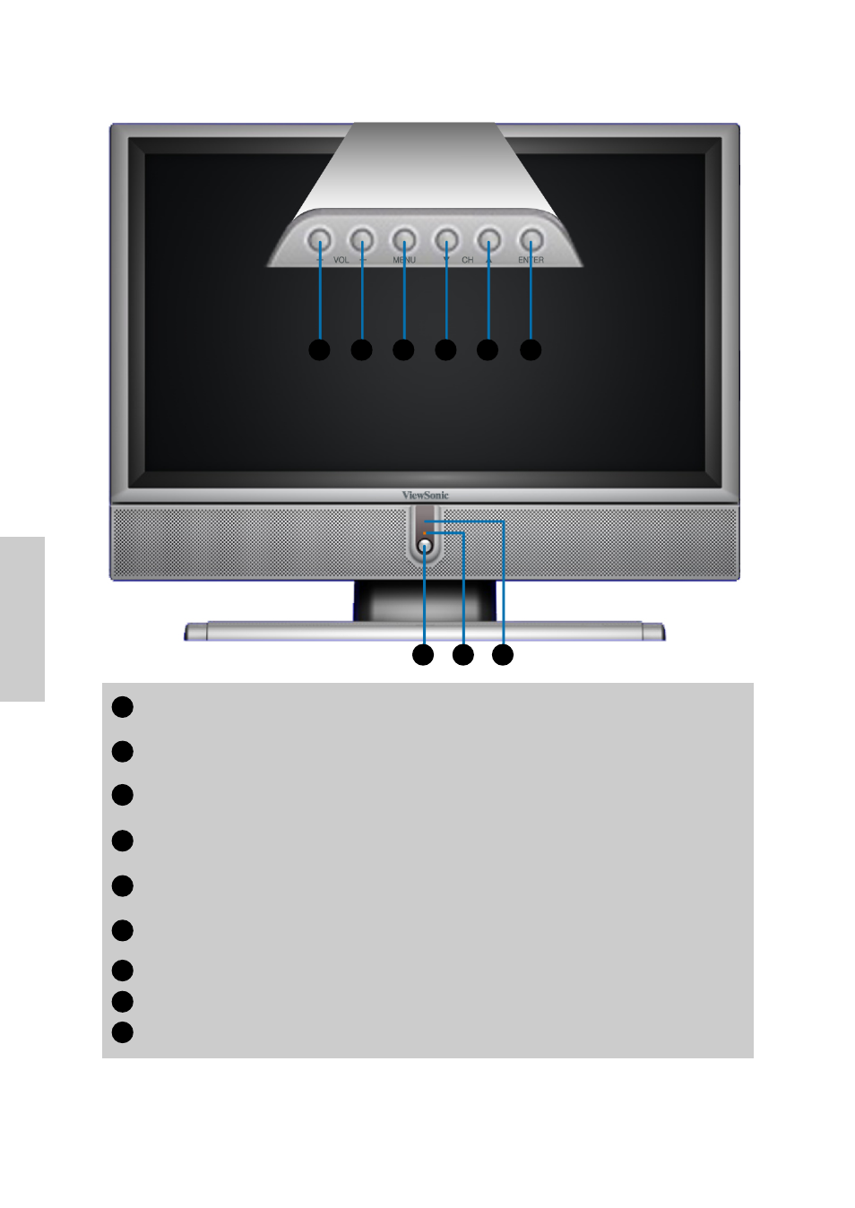 Front view of the product | VIEWSONIC VS10576-1E User Manual | Page 7 / 34