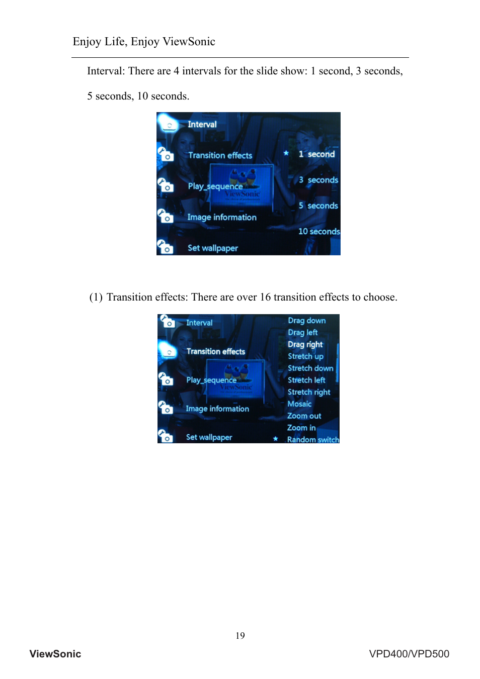 Enjoy life, enjoy viewsonic | VIEWSONIC VS12835 User Manual | Page 23 / 49