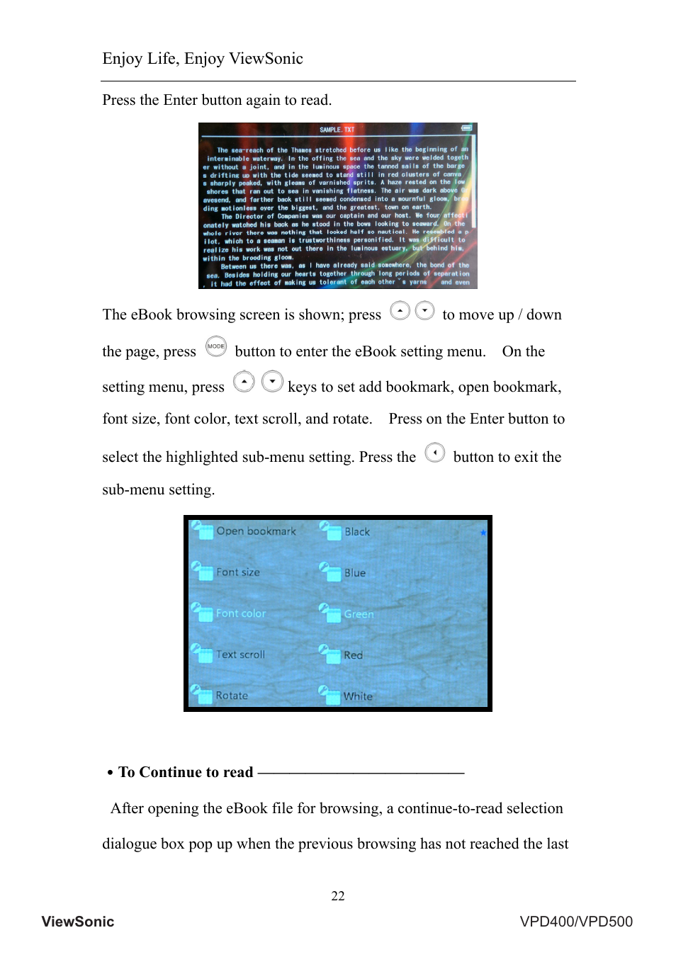 Enjoy life, enjoy viewsonic | VIEWSONIC VS12835 User Manual | Page 26 / 49