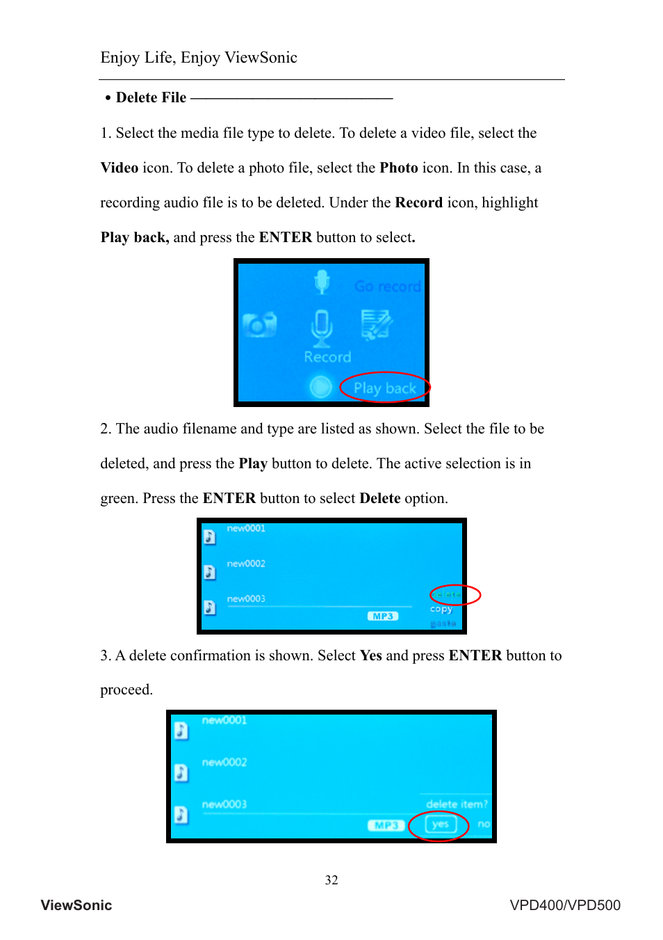 Enjoy life, enjoy viewsonic | VIEWSONIC VS12835 User Manual | Page 36 / 49