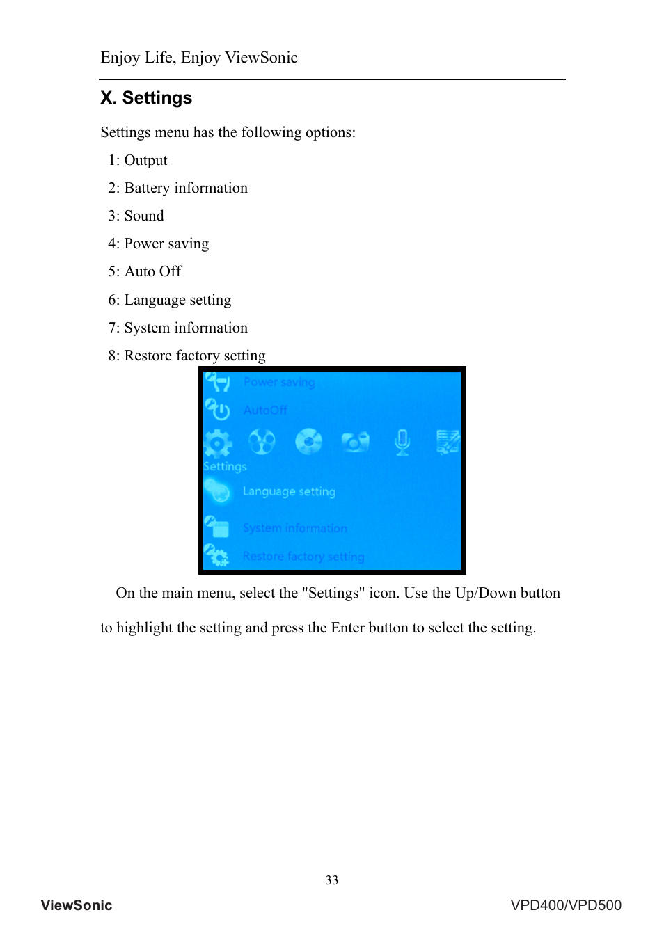 X. settings | VIEWSONIC VS12835 User Manual | Page 37 / 49