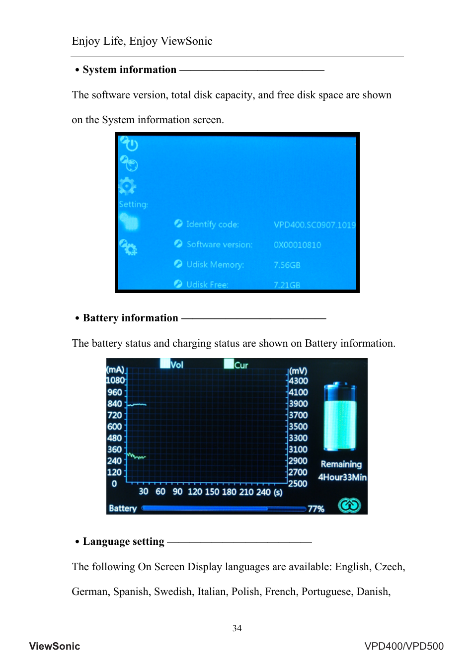 Enjoy life, enjoy viewsonic | VIEWSONIC VS12835 User Manual | Page 38 / 49