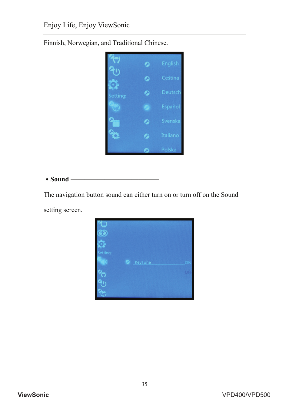 Enjoy life, enjoy viewsonic | VIEWSONIC VS12835 User Manual | Page 39 / 49