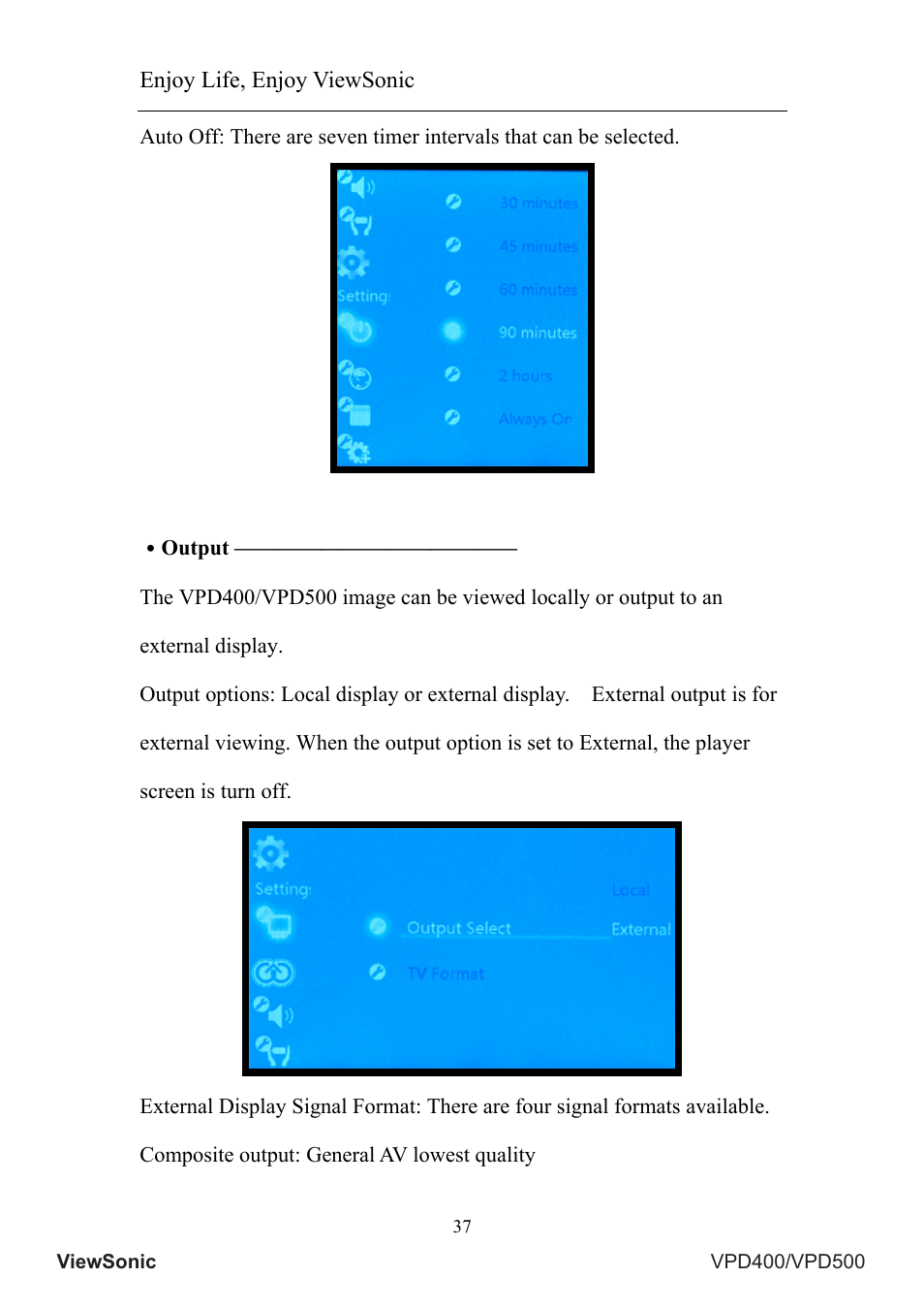 Enjoy life, enjoy viewsonic | VIEWSONIC VS12835 User Manual | Page 41 / 49