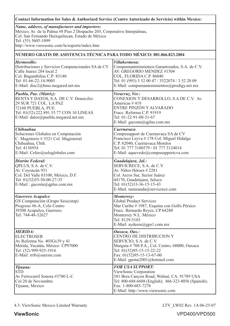 VIEWSONIC VS12835 User Manual | Page 48 / 49