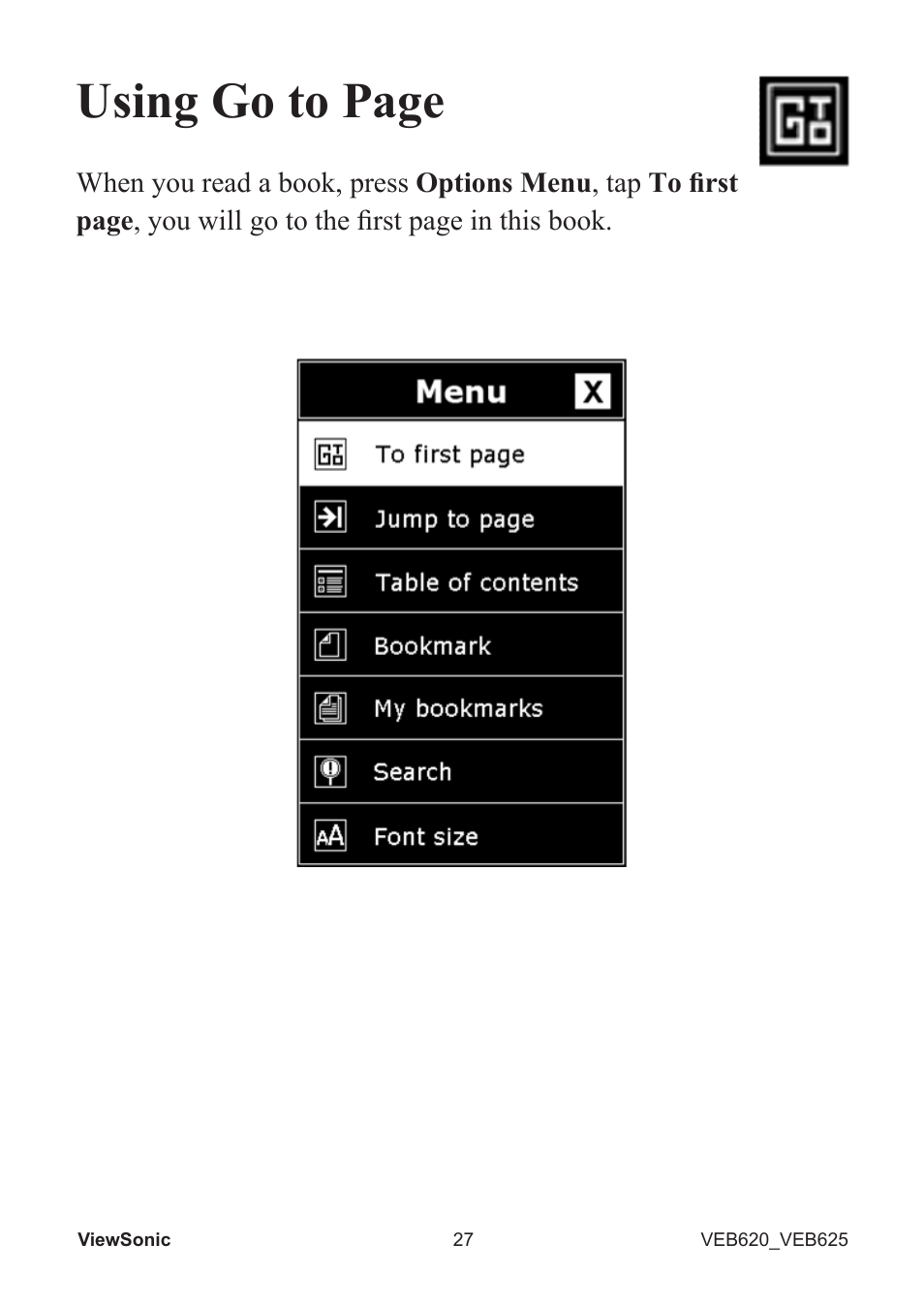 Using go to page | VIEWSONIC EBOOK VS13394 User Manual | Page 29 / 49