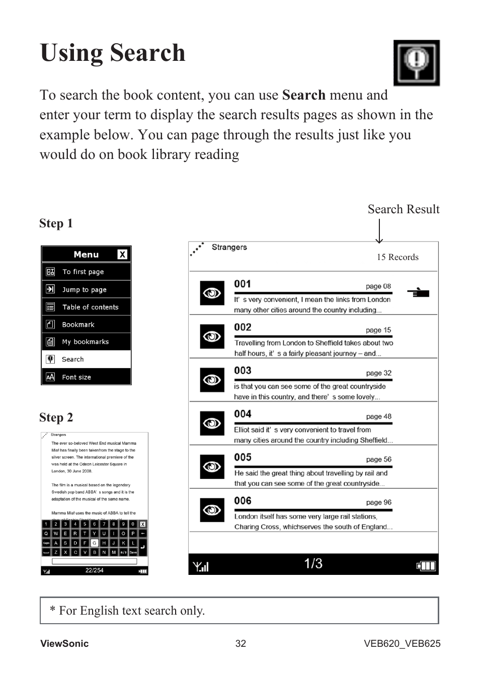 Using search | VIEWSONIC EBOOK VS13394 User Manual | Page 34 / 49