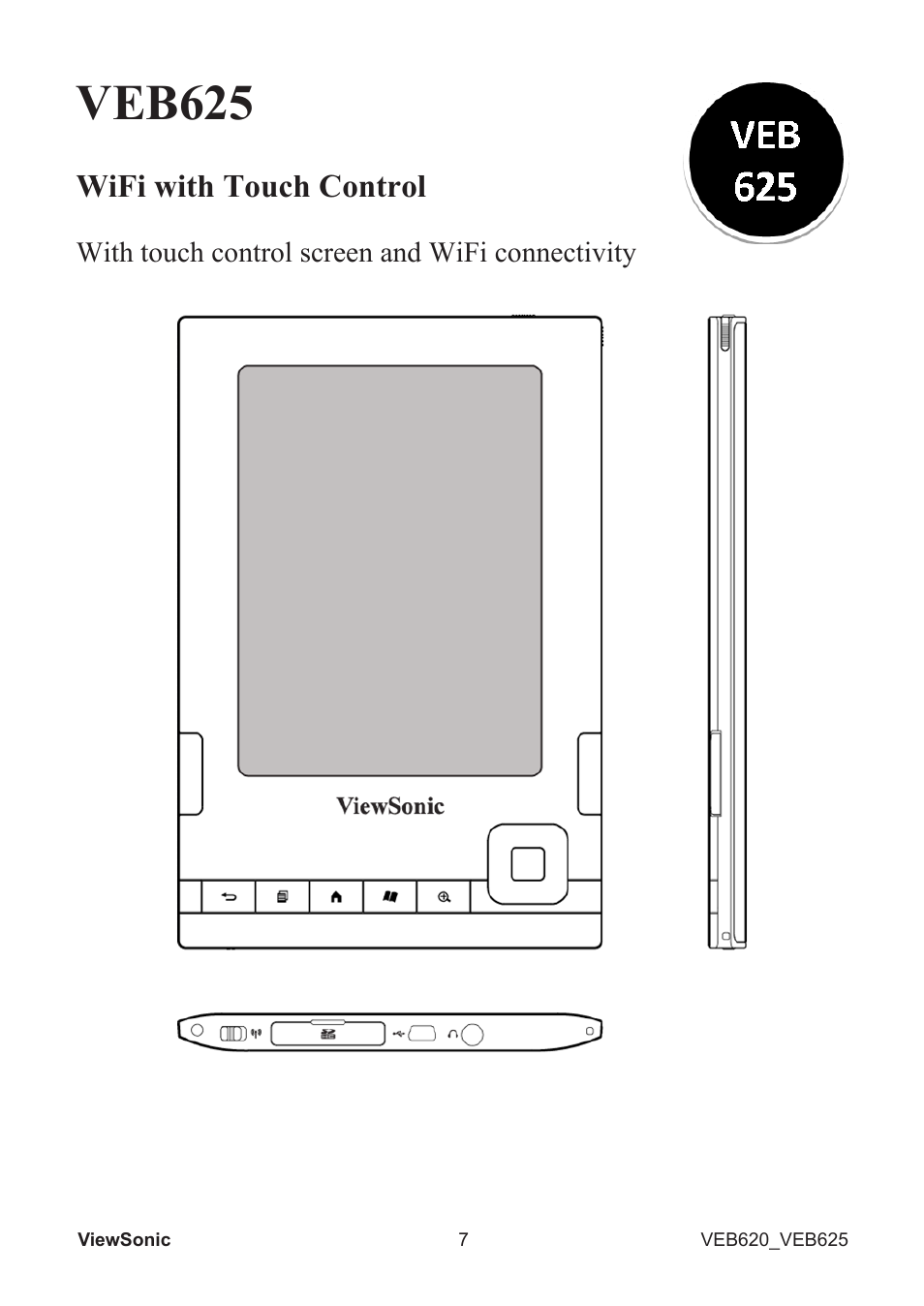 Veb625 | VIEWSONIC EBOOK VS13394 User Manual | Page 9 / 49