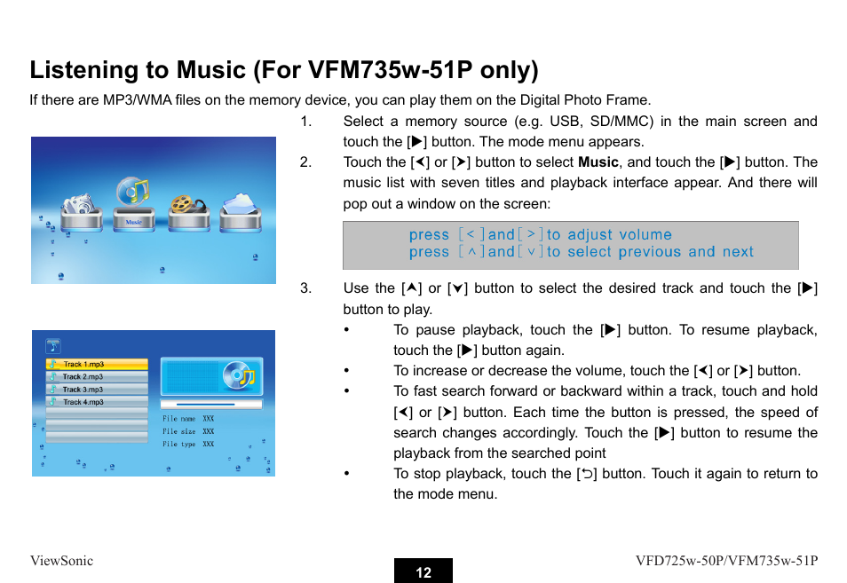 VIEWSONIC VFM735W-51P User Manual | Page 19 / 35