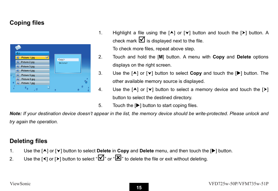 VIEWSONIC VFM735W-51P User Manual | Page 22 / 35