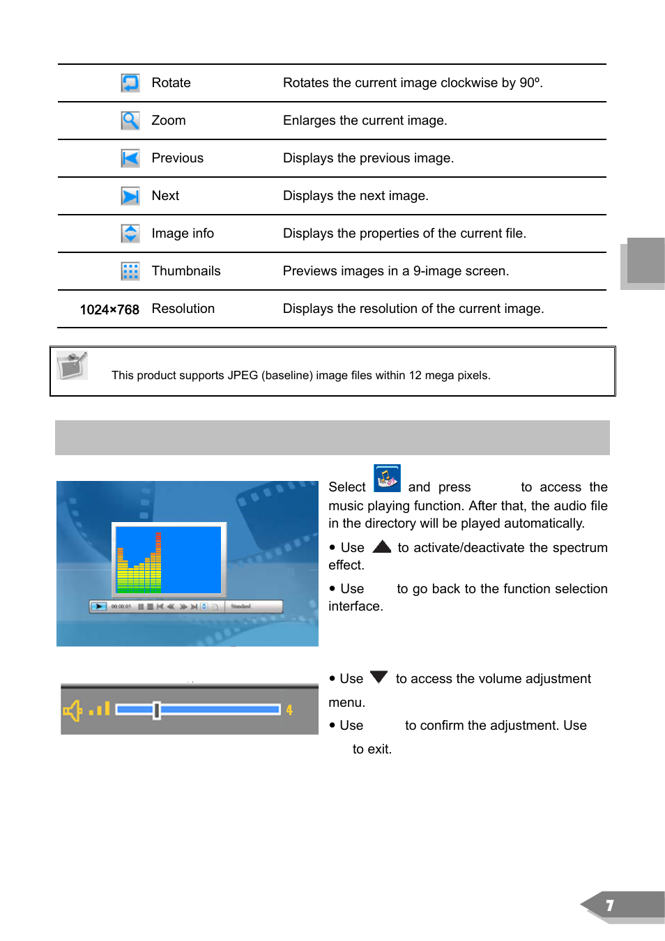 Music | VIEWSONIC DF88W User Manual | Page 9 / 45