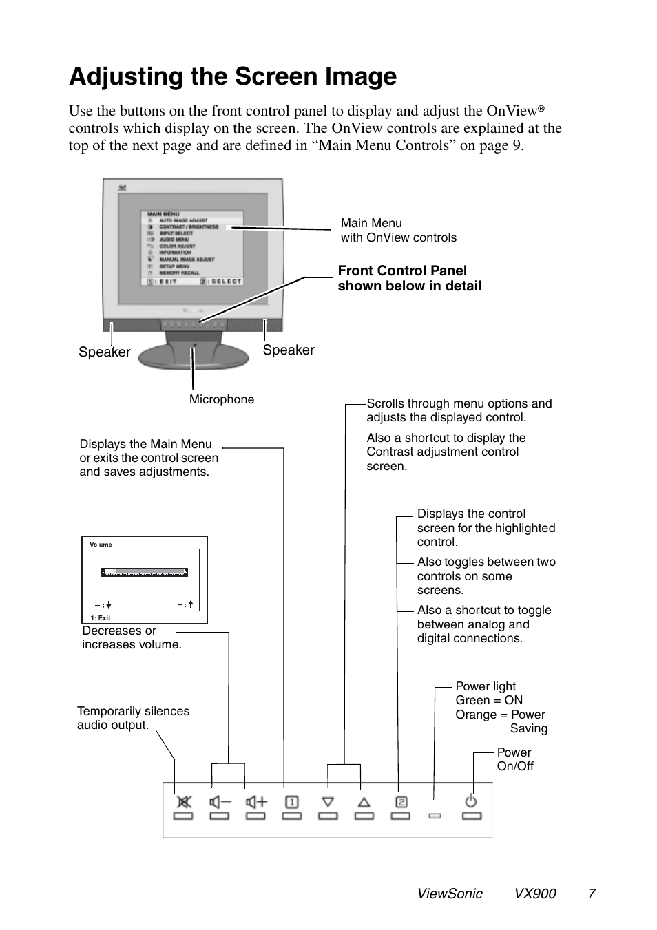 Adjusting the screen image | VIEWSONIC VX900 User Manual | Page 8 / 21