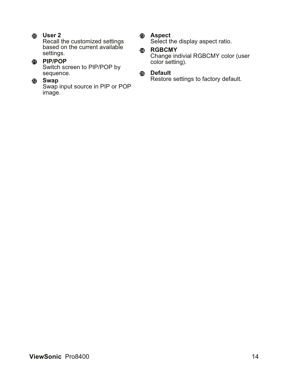 VIEWSONIC VS13647 User Manual | Page 18 / 78