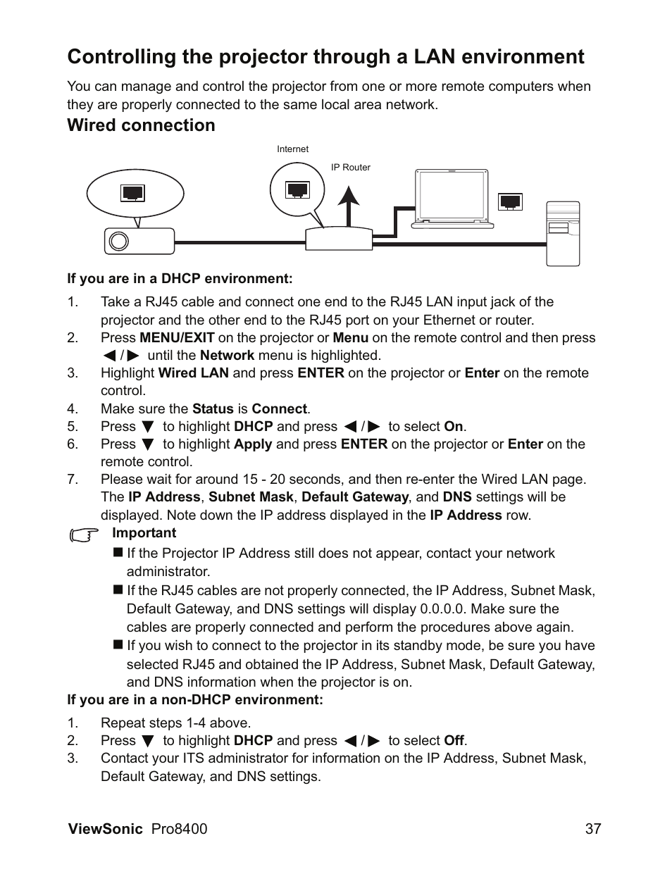 Wired connection | VIEWSONIC VS13647 User Manual | Page 41 / 78