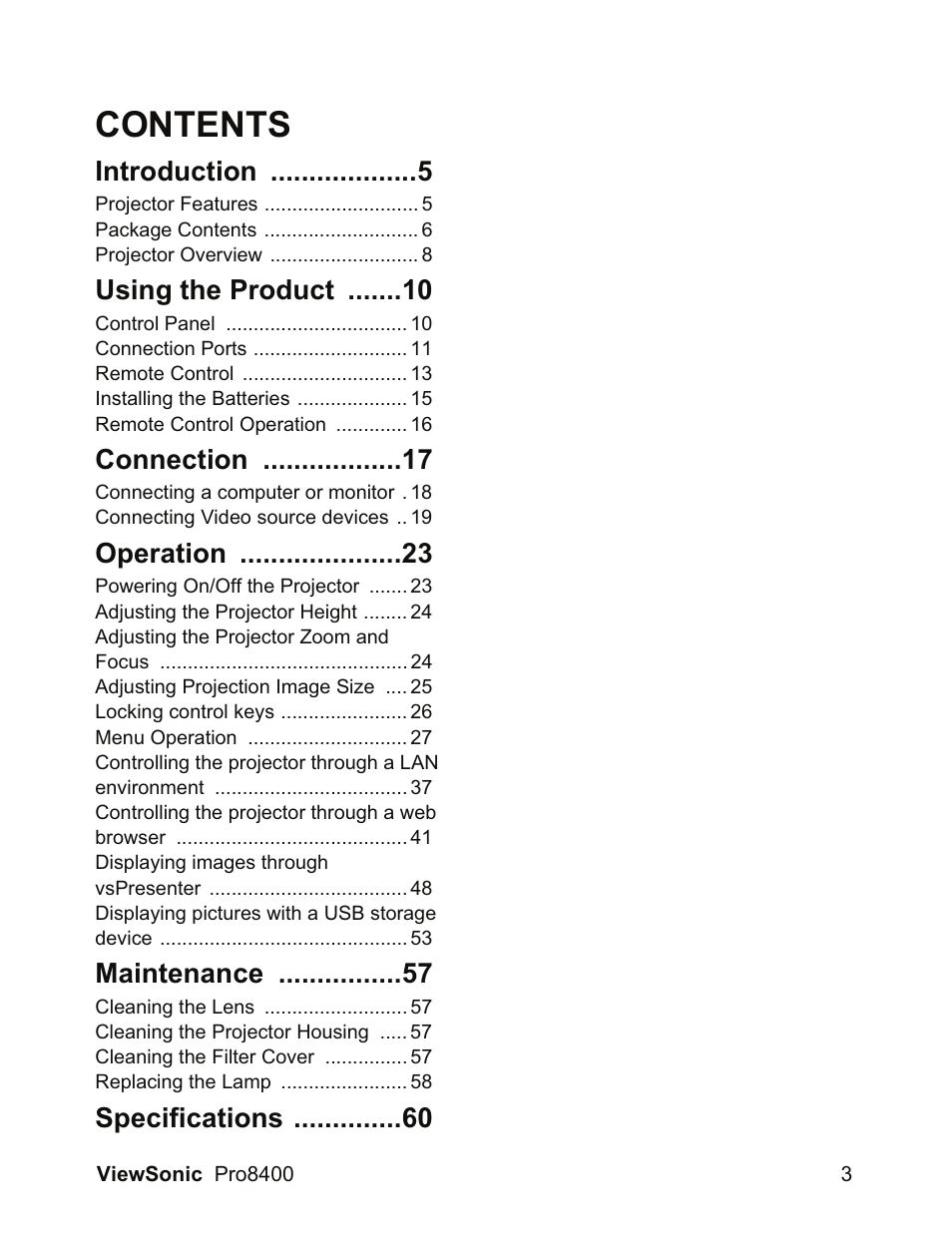 VIEWSONIC VS13647 User Manual | Page 7 / 78