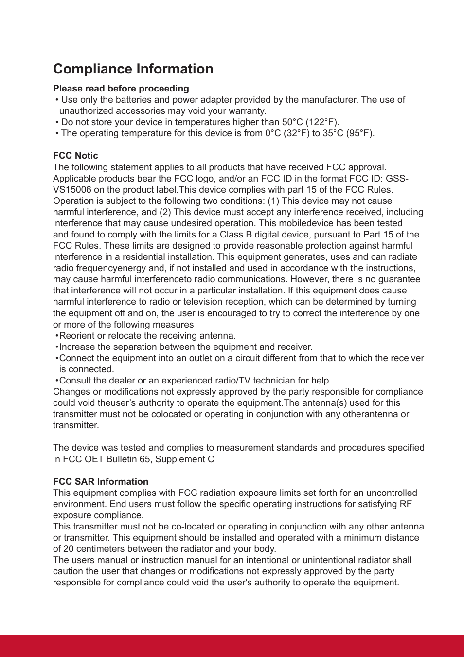 Compliance information | VIEWSONIC Smart Display VSD220 User Manual | Page 2 / 57