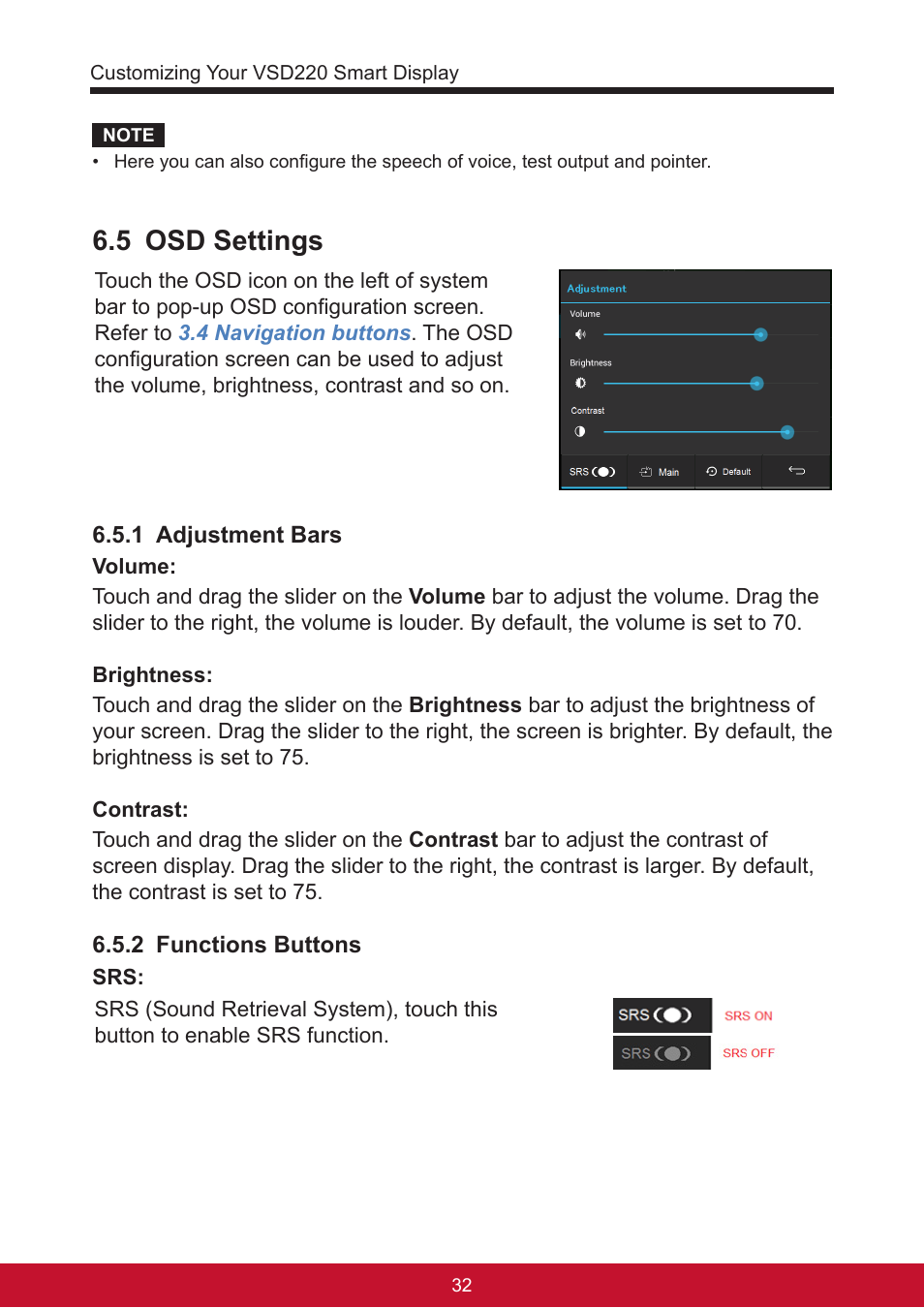 5 osd settings | VIEWSONIC Smart Display VSD220 User Manual | Page 42 / 57