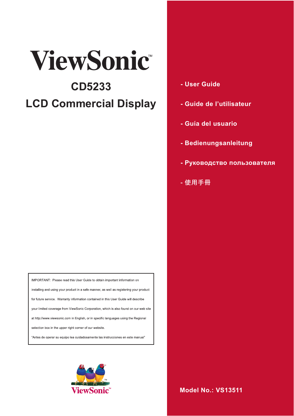 VIEWSONIC CD5233 User Manual | 52 pages