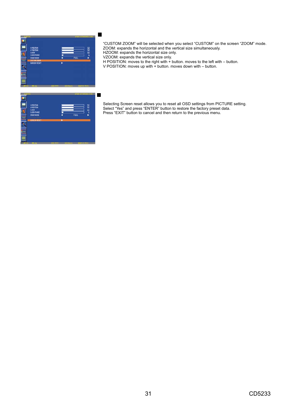 VIEWSONIC CD5233 User Manual | Page 33 / 52