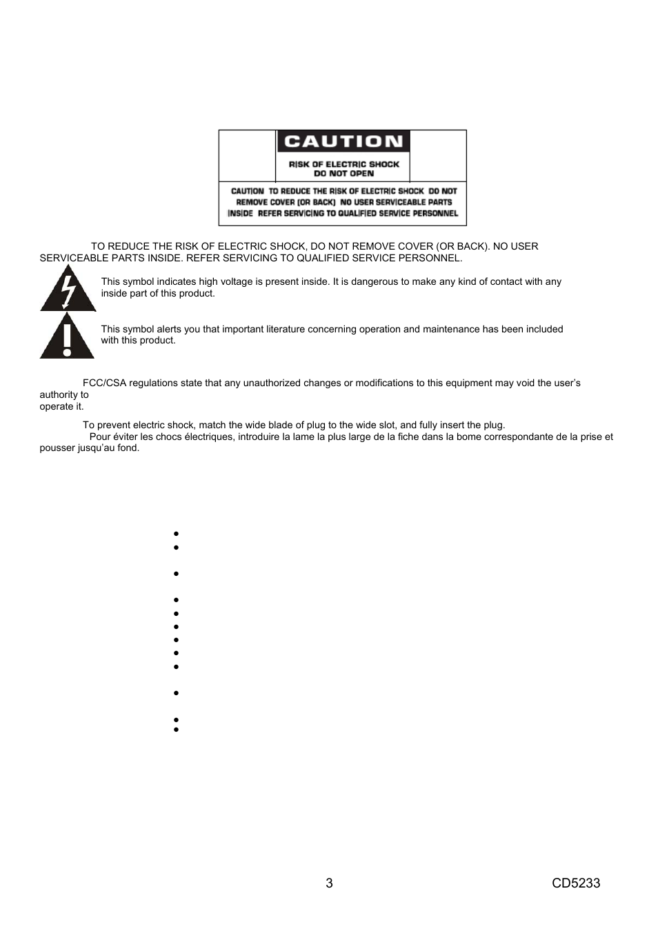 Safety instructions | VIEWSONIC CD5233 User Manual | Page 5 / 52