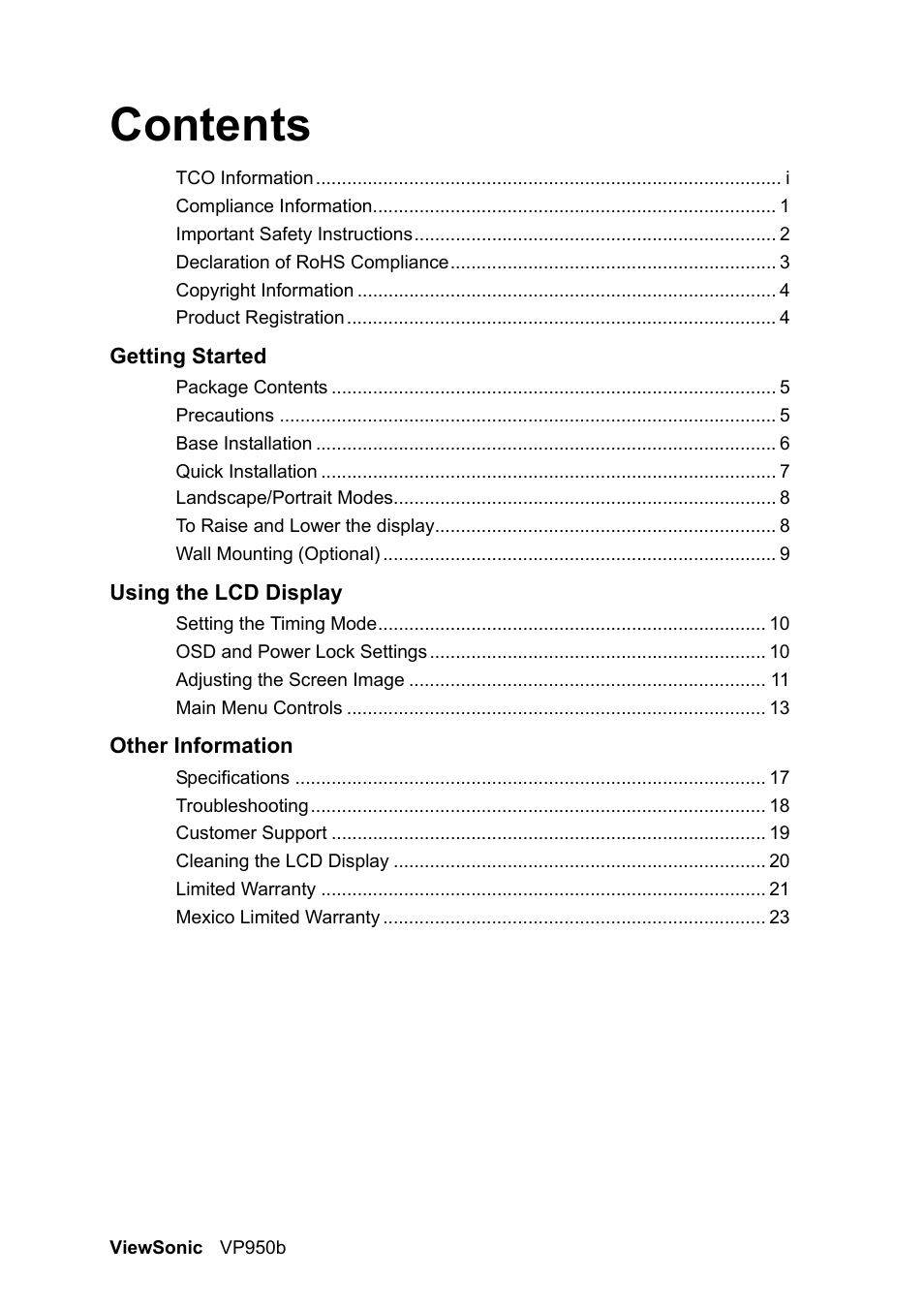 VIEWSONIC VS11964 User Manual | Page 2 / 28