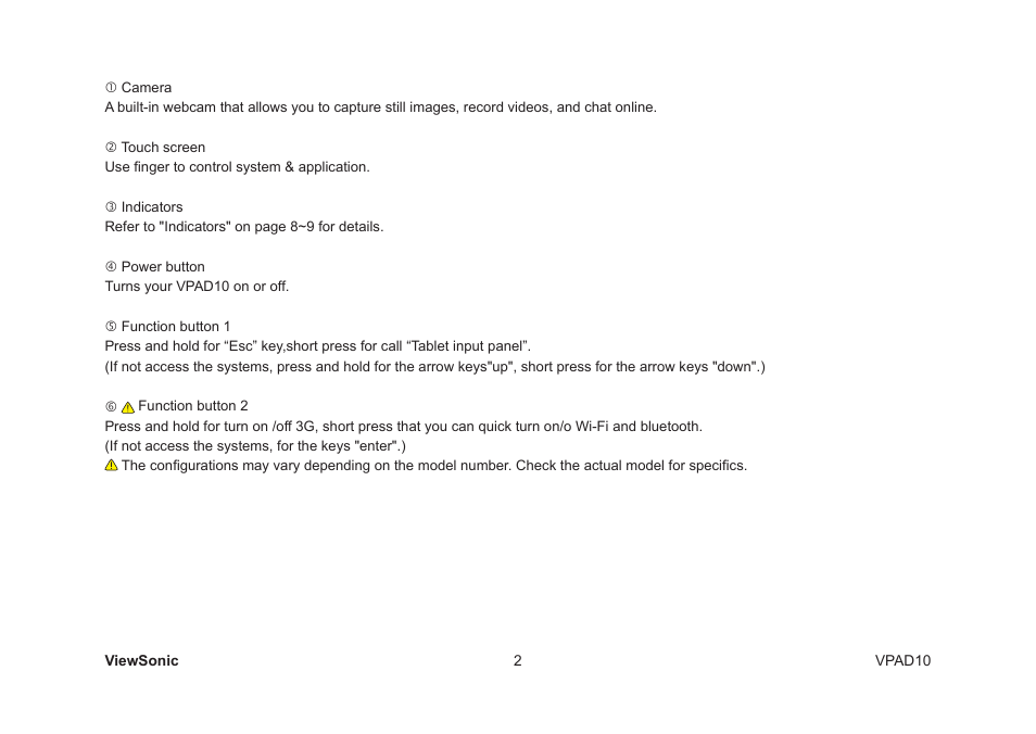 VIEWSONIC VPAD10 VS13790 User Manual | Page 12 / 44