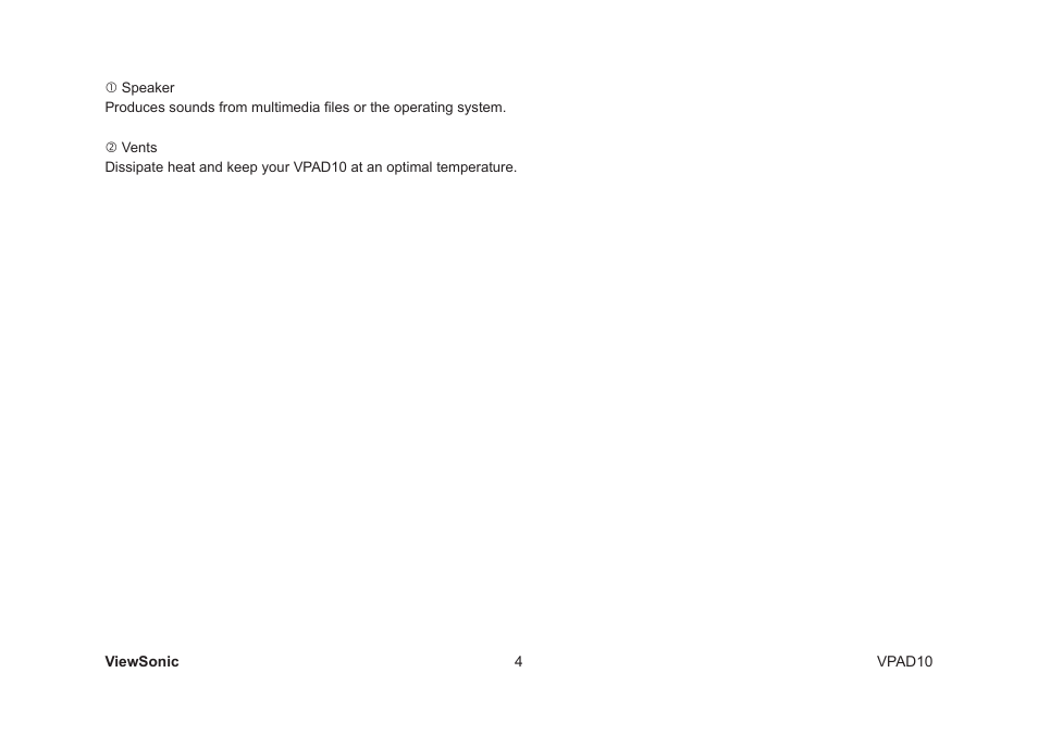 VIEWSONIC VPAD10 VS13790 User Manual | Page 14 / 44