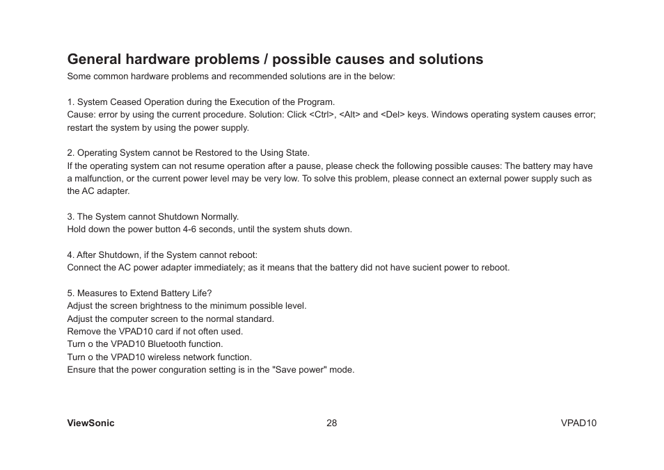 VIEWSONIC VPAD10 VS13790 User Manual | Page 38 / 44