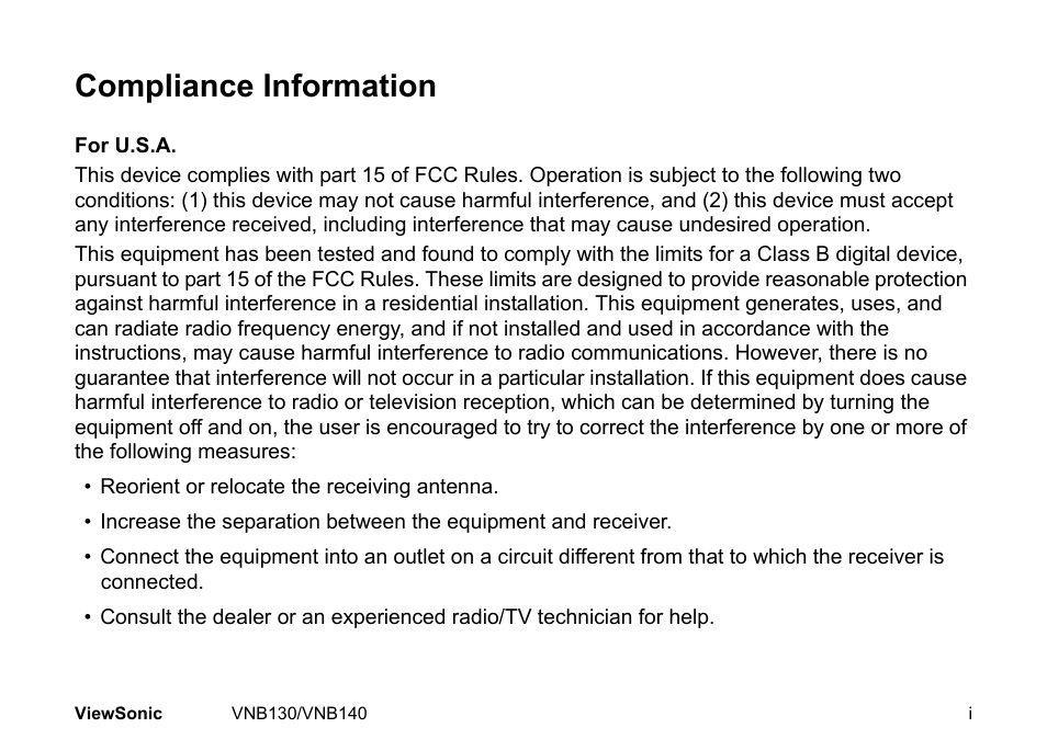 Compliance information | VIEWSONIC NETBOOK VS12946 User Manual | Page 2 / 31