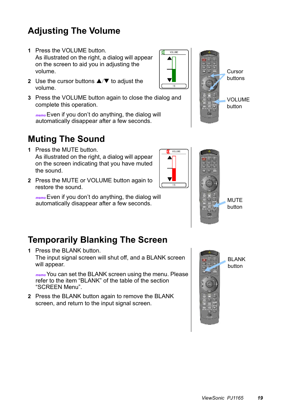 VIEWSONIC PJ1165 User Manual | Page 20 / 52