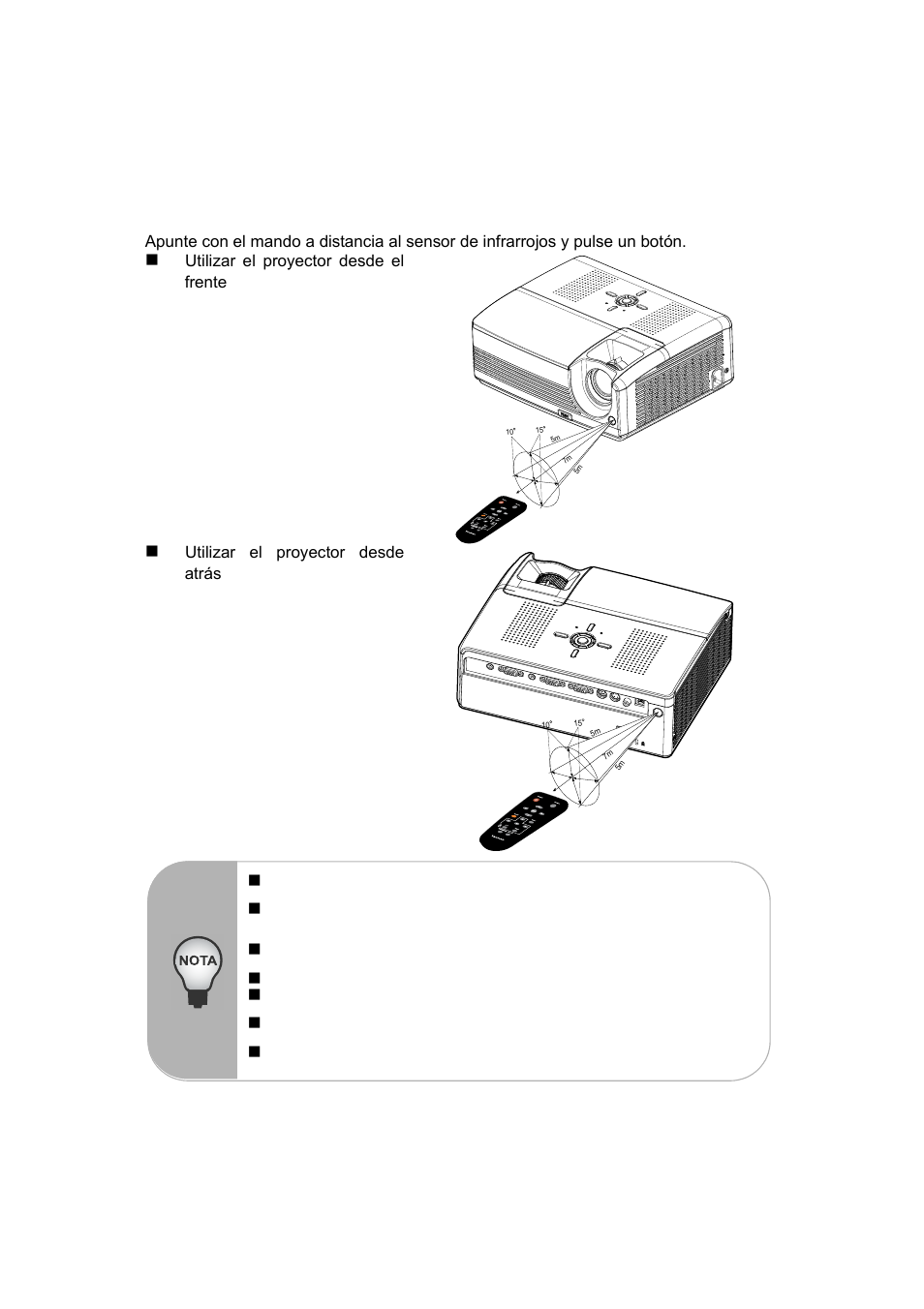 Uso del mando a distancia | VIEWSONIC PJ560DC User Manual | Page 15 / 36