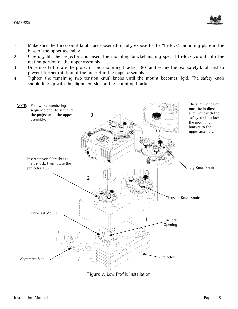 Securing the projector to the upper assembly | VIEWSONIC WMK-005 User Manual | Page 15 / 20