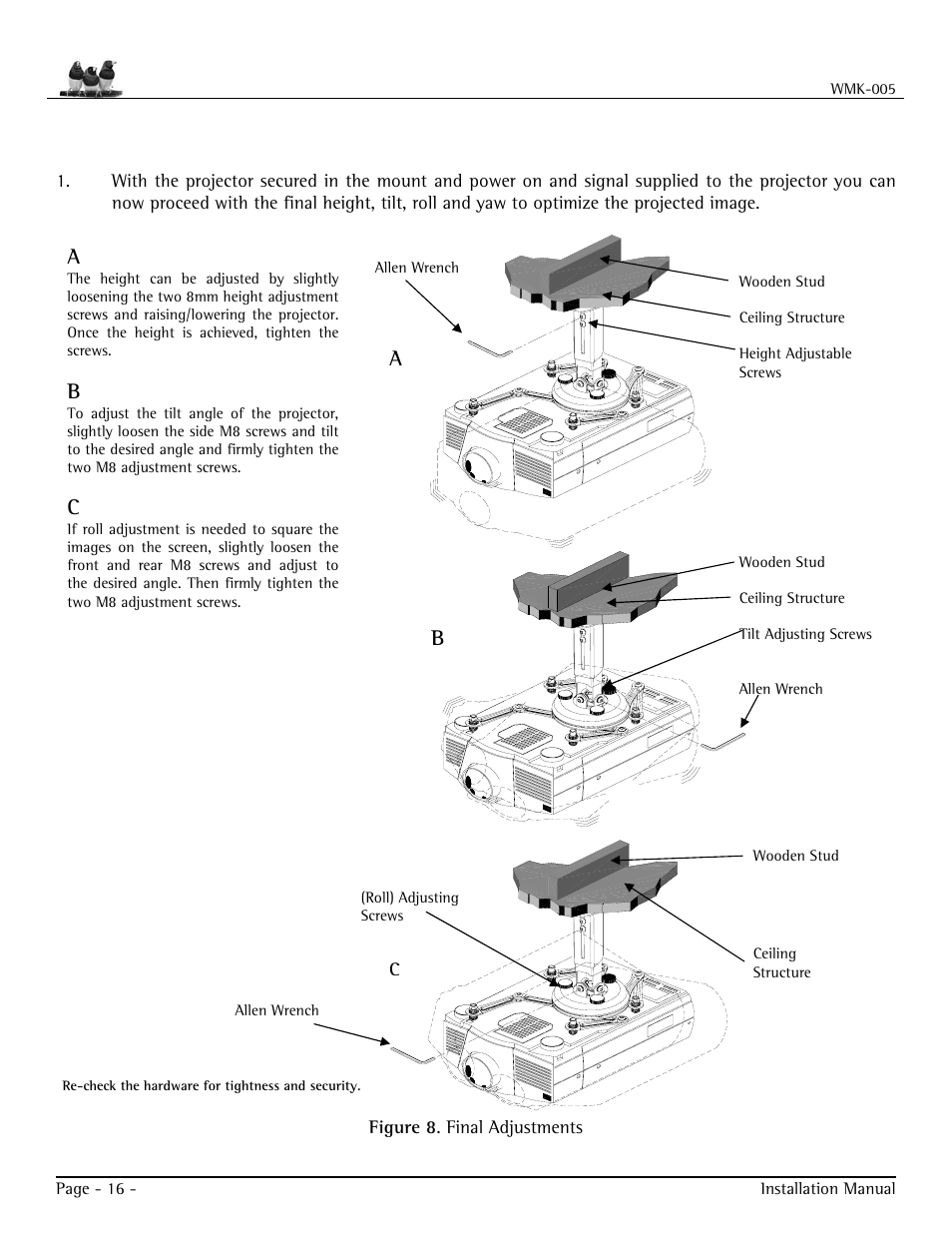 Final adjustments | VIEWSONIC WMK-005 User Manual | Page 16 / 20