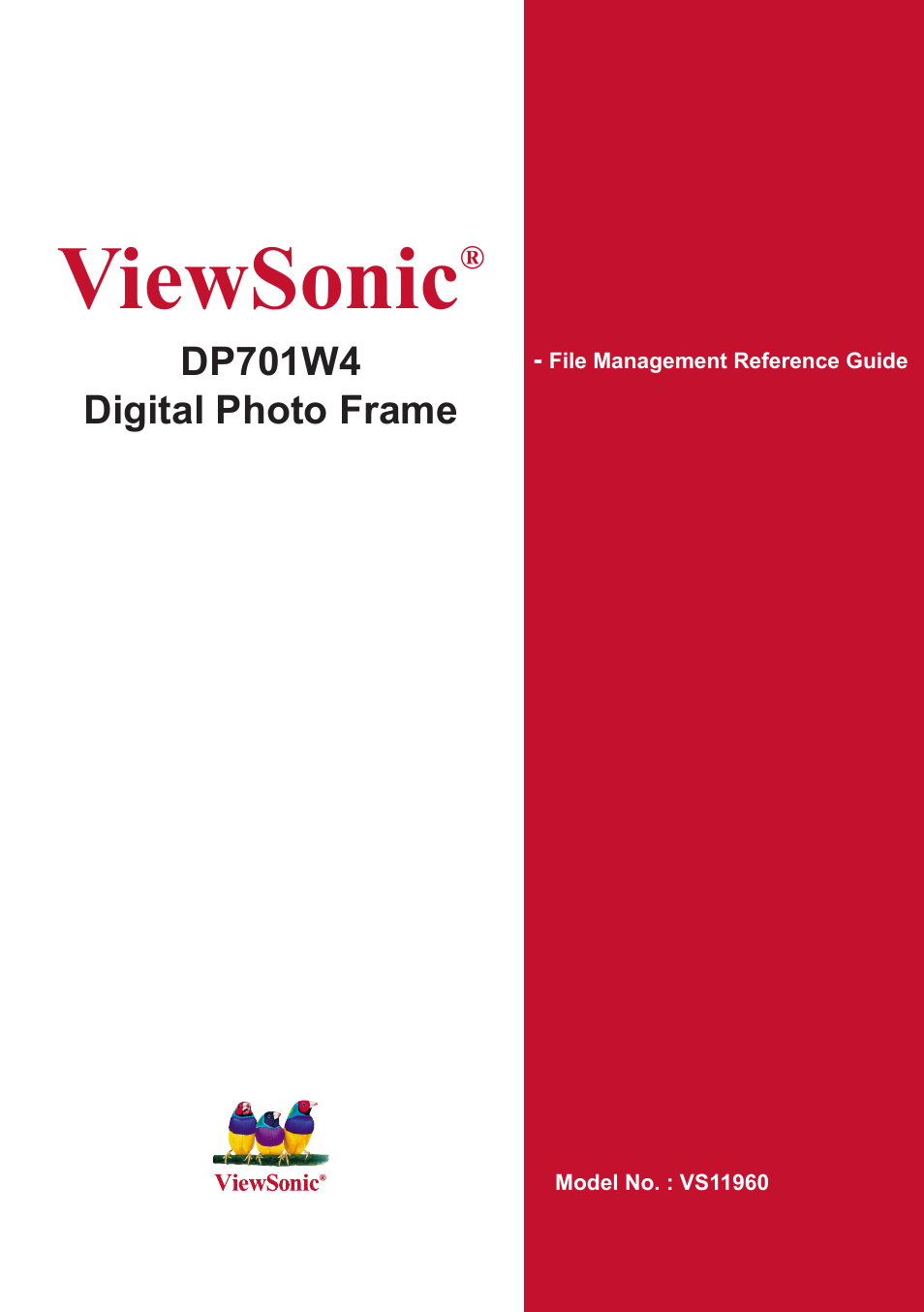 VIEWSONIC VS11960 User Manual | 12 pages