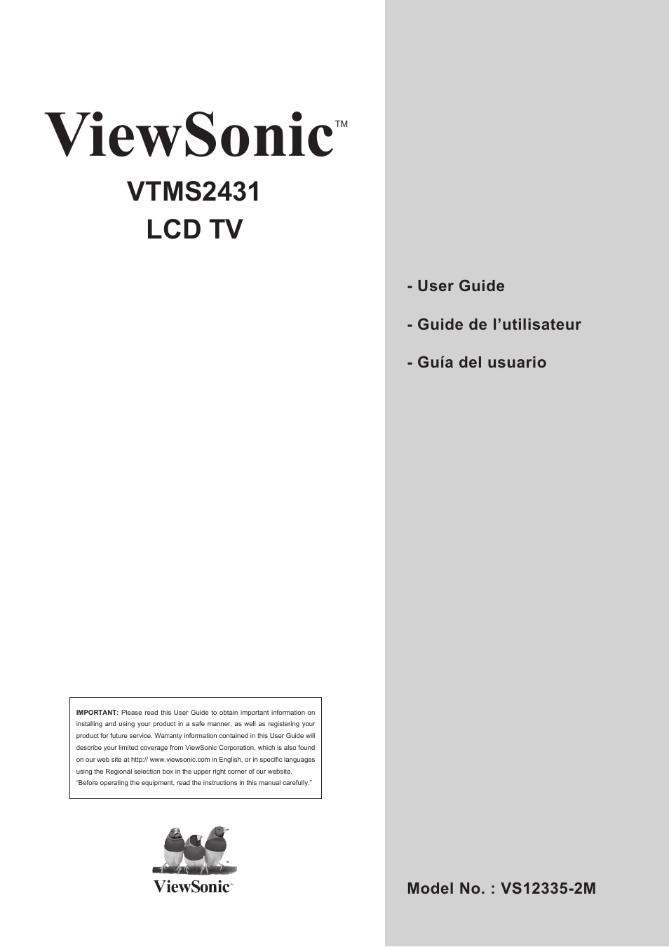 VIEWSONIC VTMS2431 User Manual | 63 pages