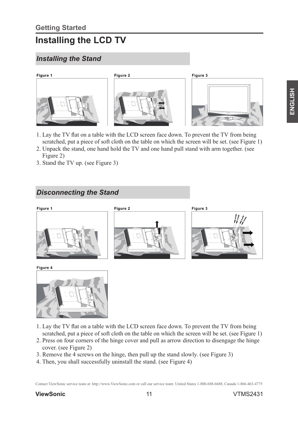 Installing the lcd tv | VIEWSONIC VTMS2431 User Manual | Page 16 / 63