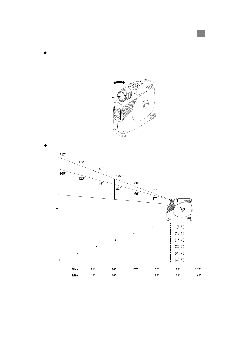 Adjusting the projector focus, Image size adjustment | VIEWSONIC PJ875 User Manual | Page 19 / 32