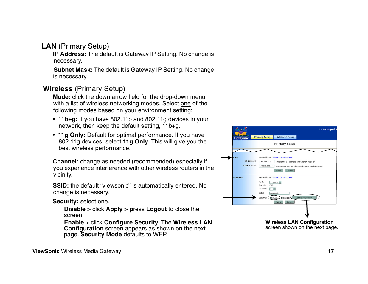 VIEWSONIC Wireless Media Gateway WMG80 User Manual | Page 23 / 105