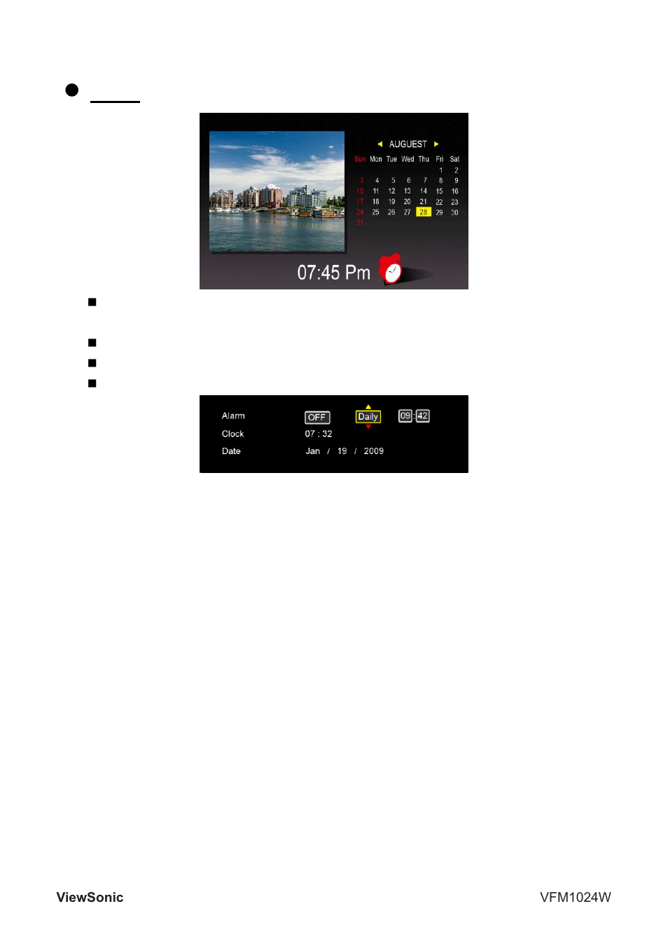 Z time | VIEWSONIC VFM1024W User Manual | Page 12 / 18