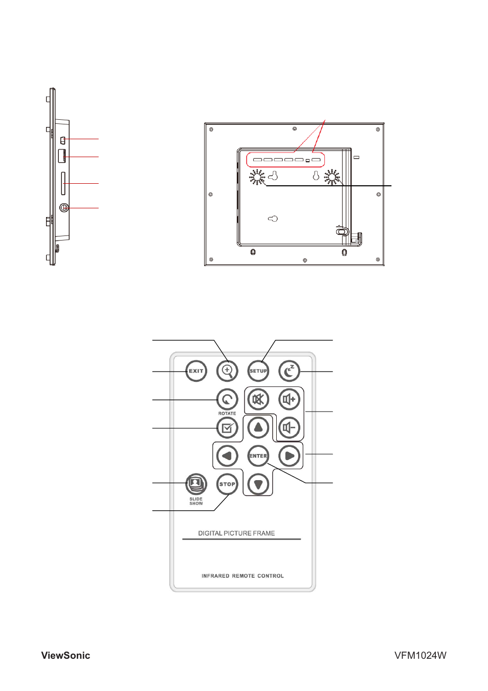 Identifying the parts | VIEWSONIC VFM1024W User Manual | Page 7 / 18