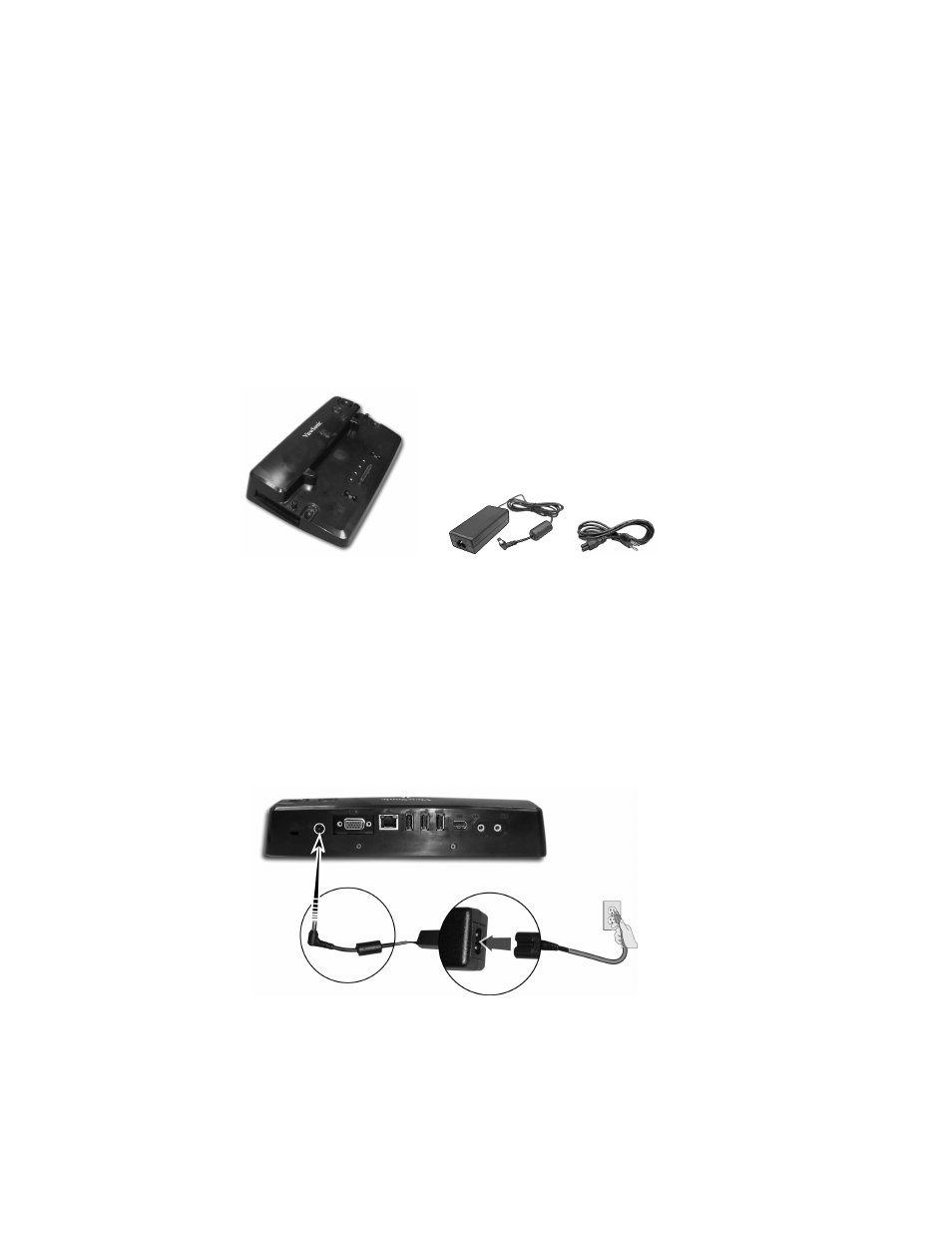 Using accessories, Docking station | VIEWSONIC V1250 User Manual | Page 42 / 66